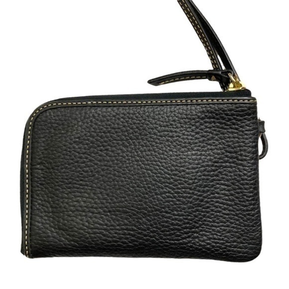 Dooney and Bourke black leather wristlet bag